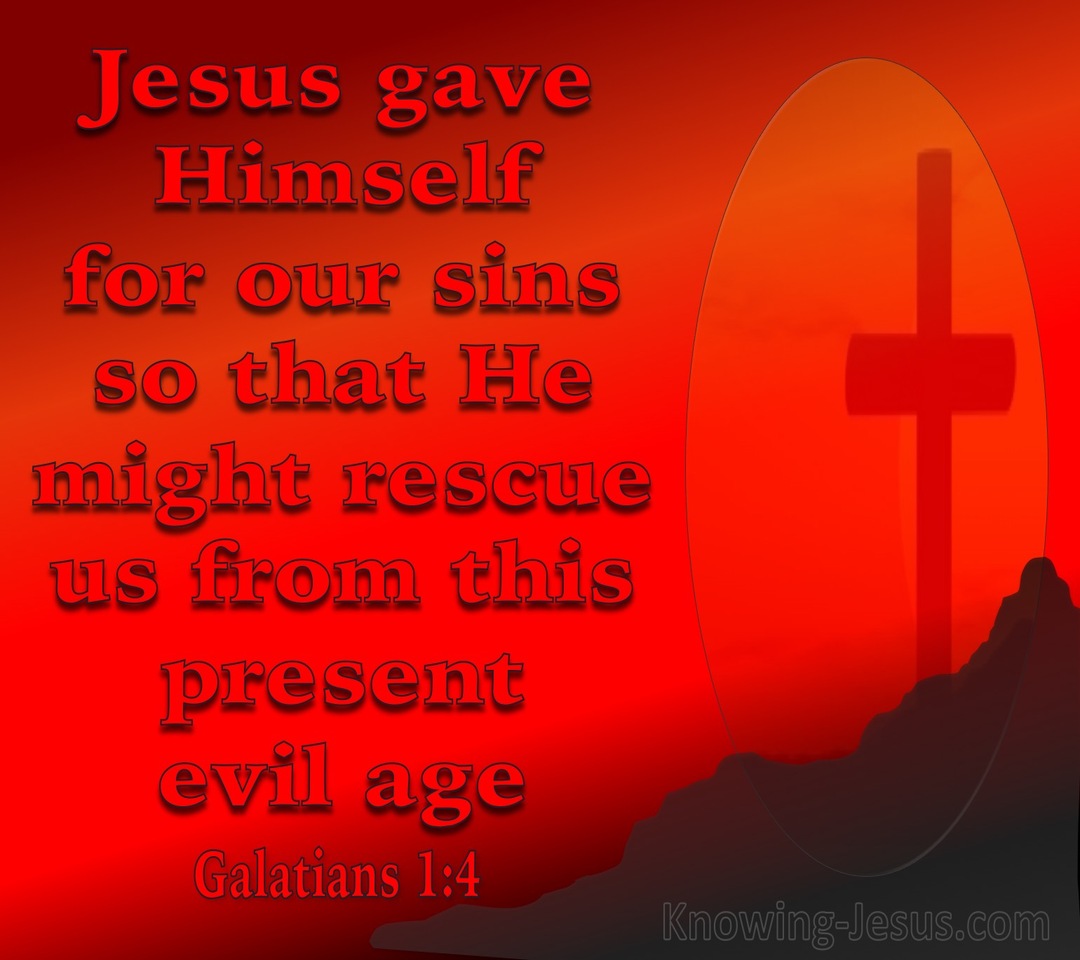 Galatians 1:4 He Gave Himself For Our Sins (red)